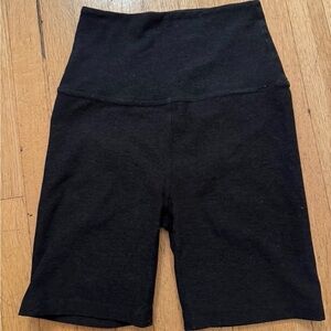 Beyond Yoga Space Dye Black High-Waisted Bike Shorts